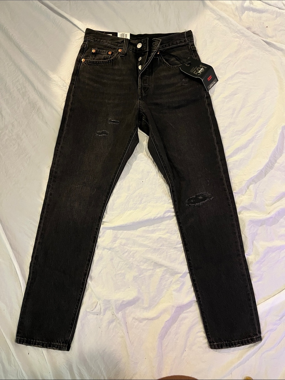 Levi's womensBlack Skinny Jeans with Subtle Distress